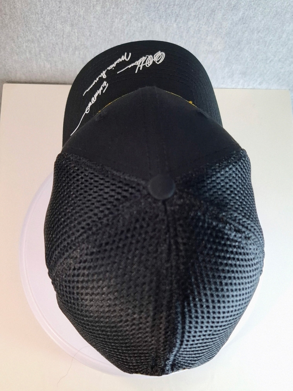 New Era Black Cap with Yellow Pacific Patch and White Signatures - Picture 2 of 10